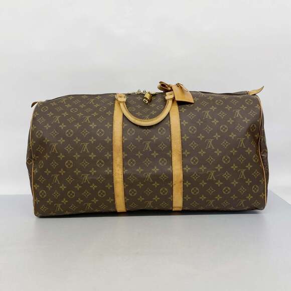 Louis Vuitton Monogram Keepall Bandouliere 60 Boston Duffle  LOUIS VUITTON Authentic Brown Monogram Keepall 60 Boston Bag